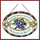 FRIENDSHIP SUNCATCHER STAINED GLASS WINE GRAPE THEME 51di8hcmHmL. SL160 FRIENDSHIP SUNCATCHER STAINED GLASS WINE GRAPE THEME