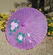 Cloth Parasol, Purple with Flowers (#8000PU)