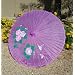 Cloth Parasol, Purple with Flowers (#8000PU)