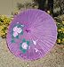 Cloth Parasol, Purple with Flowers (#8000PU)