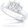 3-stone Trellis 3/4ctw Diamond Ring in 14kt White Gold (HI/SI1)