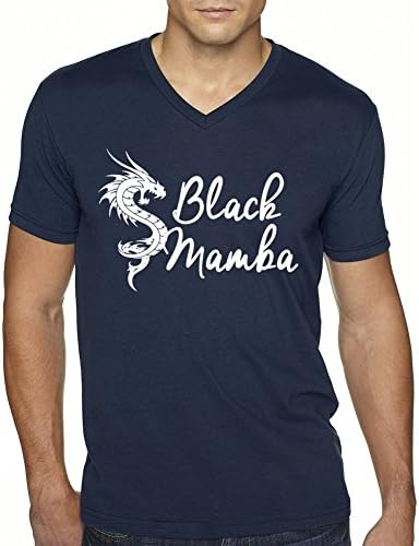 Black Manba Poly Cotton V-neck Men's T-Shirt Navy