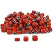 Red Chevron Glass Tube Beads Beading Jewelry Approx 100
