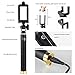 Selfie Stick, SUFUM Wireless Extendable Built-in Bluetooth Remote Shutter Selfie Stick Monopod Handheld with Adjustable Phone Holder for iPhone Samsung, etc.