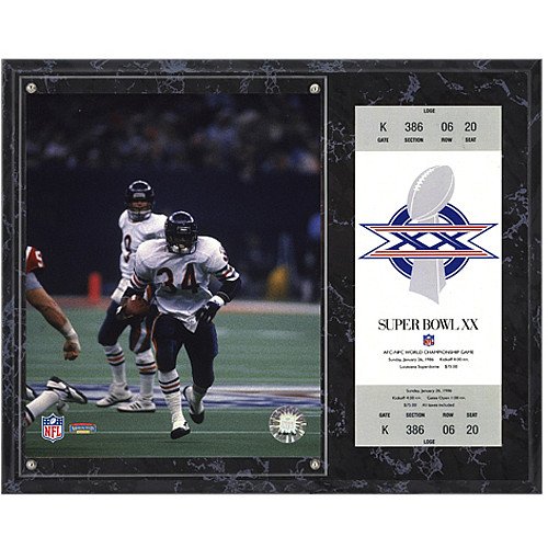 Mounted Memories Chicago Bears Super Bowl XX Walter Payton Plaque with Replica Ticket