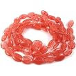 Cherry Glass Oval Beads Beading Flat 13x18mm 3 Strand