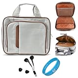 Brown Durable Pinn Messenger Carrying Bag with Removable Shoulder Strap for ASUS Transformer Prime Android 10.1-inch Tablet + Black Headphone + SumacLife TM Wisdom*Courage Wristband