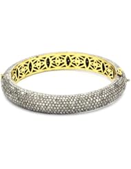 Shery Shabani "Red Carpet" Small Diamond Gold and Silver Bangle Bracelet