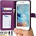 Abacus24-7 iPhone 7 Plus Case, Wallet with RFID Blocking ID/Credit Card Theft Protection Flip Cover, Purple