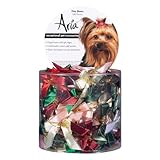 Aria Tiny Dog Bows Canister with Gold Beads, 100-Pack