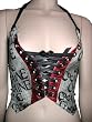 Gasoline Glamour White & Red Cocaine Custom Leather Vest Gasoline Glamour White & Red Cocaine Custom Leather Vest