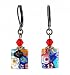 Earrings - E420 - Millefiore Rectangles and Swarovski (tm) Crystal Beads ~ Siam Red Top with Multi Flowers