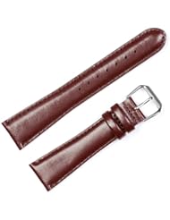 Smooth Leather Watchband Brown 19mm Short Watch band - by deBeer
