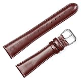 Smooth Leather Watchband Brown 15mm Watch band - by deBeer