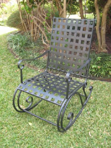 CONTEMPO IRON PATIO or PORCH ROCKER in a BLACK FINISH - PATIO FURNITURE