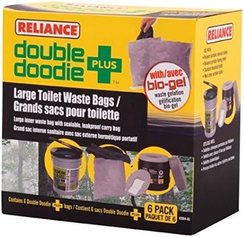 BEST PRICE Reliance Products Double Doodie Plus Large Toilet Waste Bags (6-Pack), New