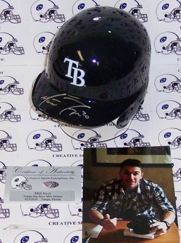 Matt Joyce Autographed Mini Helmet - Tampa Bay Rays - Autographed NFL Mini Helmets