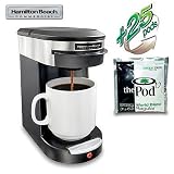 Hamilton Beach HDC200S Commercial 1 Cup Brewer - Stainless Steel (includes 25 World Blend Regular Pods)