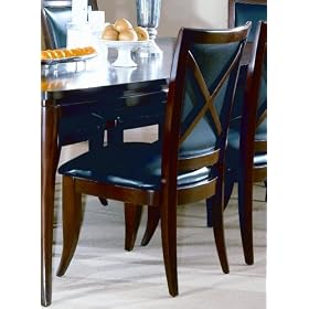 Home Elegance 589S Leather Side Chair in Ebonized Cherry by Home Elegance