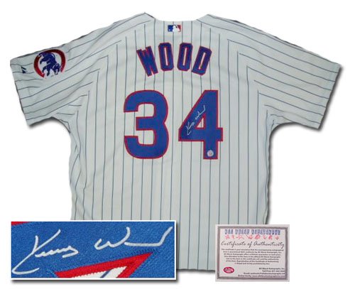 Kerry Wood Autographed Replica Majestic Chicago Cubs White Jersey
