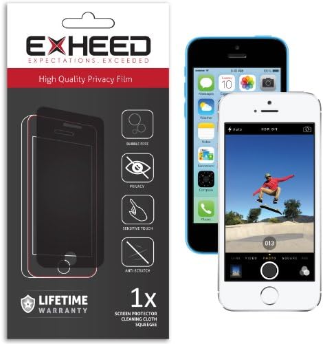 EXHEED® iPhone 5, iPhone 5C, iPhone 5S Screen Protector - High Quality Privacy Film (Retail Package with Lifetime Warranty - USA Seller)