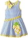 Rare Editions Little Girls' Striped Knit Dress with Pineapple Applique
