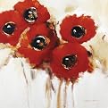 Barnes Crimson Poppies II Canvas Giclee(16 x 16")