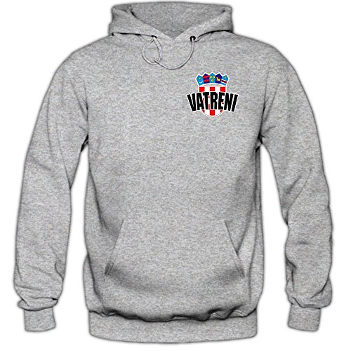 Kroatien EM 2016 #5 Kapuzenpullover | Herren | HRVATSKA | Kockasti | Trikot | Nationalmannschaft, Farbe:Graumeliert (Greymelange F421);Größe:S