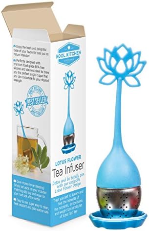 Lotus Flower Loose Leaf long-handled Tea Infuser - Genuine Best Tea Scoop Strainer for Herbal, Weight-Loss, Detox or Green Teas