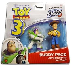 Disney / Pixar Toy Story 3 Action Links Mini Figure Buddy 2Pack Laser Buzz Lightyear Hero Woody