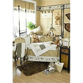 Serengetti Crib Bedding, 5 piece set with Diaper Stacker by Glenna Jean by Glenna Jean