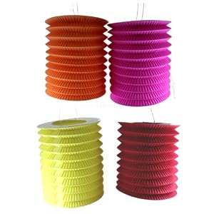 12 Large Oriental Paper Lanterns by 