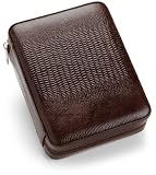 Intica Leather Zipper Four Watch Case Lizard Print