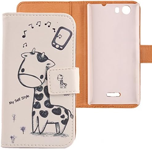 Lankashi Pattern Design Leather Cover Skin Protection Case for Wiko Ridge 4G (Giraffe)