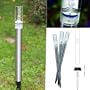 Lot de 3 - Balise Tube Lampe Solaire Inox Design BULLES