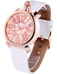 Time100 Ladies Colorful Enamel White Leather Strap Fashion Watch #W50046L.05A
