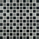 Arizona Tile Skylights Glossy/Metallic Blend Glass Tile, 1-by-1-Inch on a 12-by-12-Inch Mosaic Mesh, Nero Melange  -  11-Pack