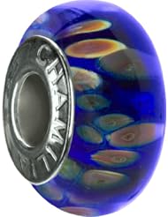 Authentic Chamilia Silver Blue Rocks Murano Charm - Retired