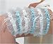 Bridal Garter with Blue Crystal Horseshoe Charm - Blue