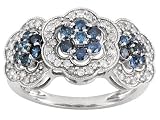 10KT WG 1.00CTW WHITE AND IRRADIATED BLUE DIAMOND RING