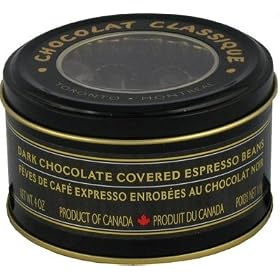 Chocolat Classique Dark Chocolate Covered Espresso Beans (4 oz. Tin) by Beans