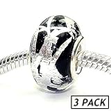 Coastal Collection Silver Glass Beads (3 Pack) - Randomness (Pandora and Chamilia Compatible)