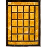 Gold & Brown Leather Rug