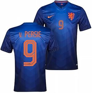 Authentic Nike Robin Van Persie #9 Holland Netherlands Dutch 2014 FIFA World Cup Large Blue Away Players Issue Soccer Jersey