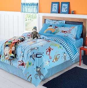 Sock Monkey Complete 6 Piece Bedding Set ~ Twin