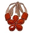AKT Blooms on Gobi Desert Neckpiece Blush Orange