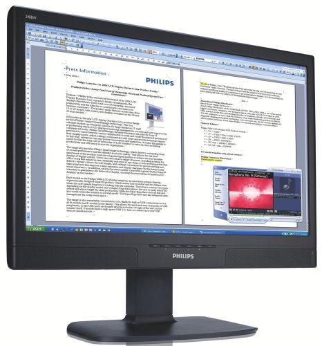 Philips 240BW8EB 61 cm (24 Zoll) Widescreen TFT LCD Monitor DVI (Kontrast, 1000:1, 5ms Reaktionszeit) anthrazit Monitor