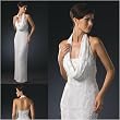 Sean Drape Neck Ivory Beaded Gown