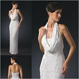 Sean Drape Neck Ivory Beaded Gown