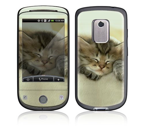 Animal Sleeping Kitty Design Decal Skin Sticker for HTC Hero (Sprint) Cell Phone